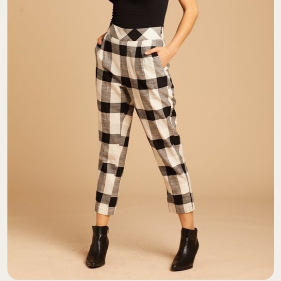 Free People Clear Skies Checkered Pants Large - Medium - Picture 4 of 5